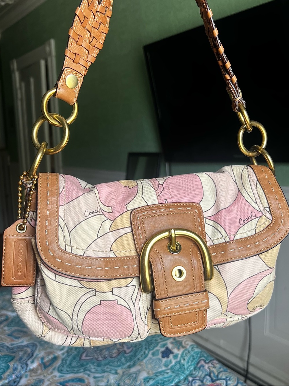 Vintage Y2K Coach Double Pocket Pink Optic Soho - 11909